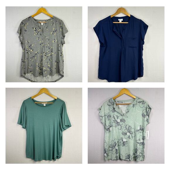 Woman's Casual Chic Shirt Bundle - Size Large Normcore Everyday Wear - Picture 1 of 13